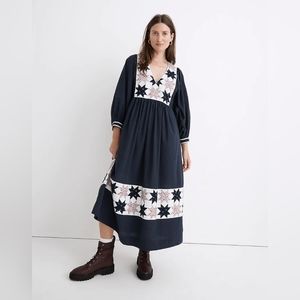 Madewell quilted patchwork midi dress